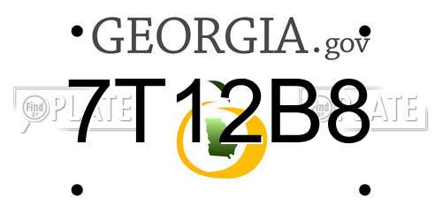 7T12B8 Georgia License Plate