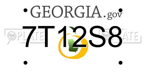 7T12S8 Georgia License Plate