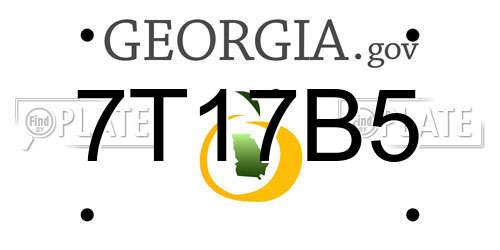 7T17B5 Georgia License Plate