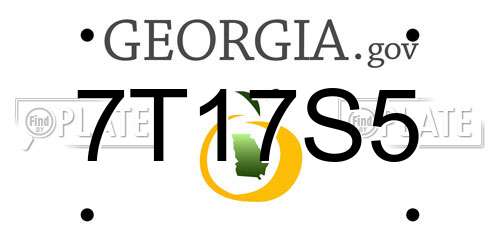 7T17S5 Georgia License Plate