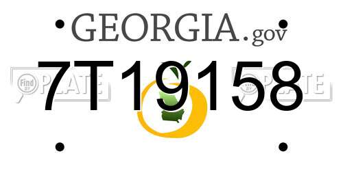 7T19158 Georgia License Plate