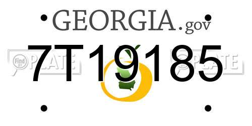 7T19185 Georgia License Plate