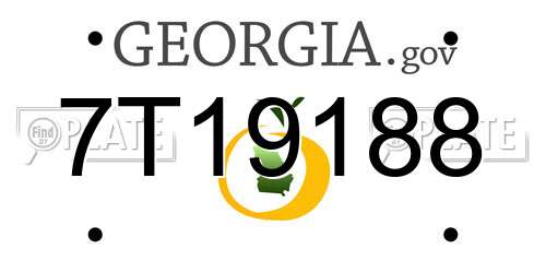 7T19188 Georgia License Plate