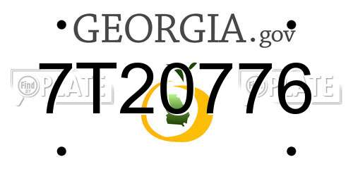 7T20776 Georgia License Plate