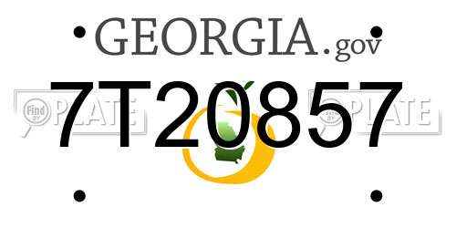 7T20857 Georgia License Plate