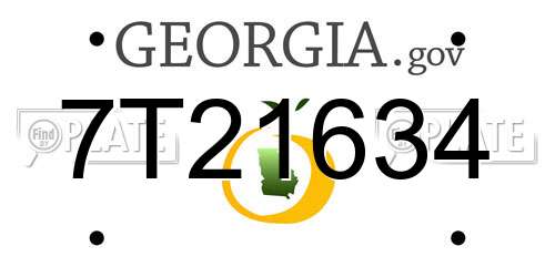 7T21634 Georgia License Plate