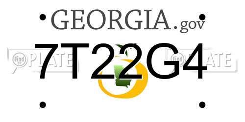 7T22G4 Georgia License Plate