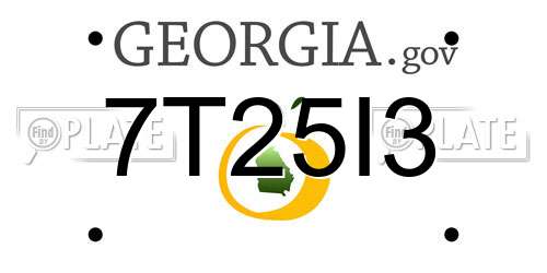 7T25I3 Georgia License Plate
