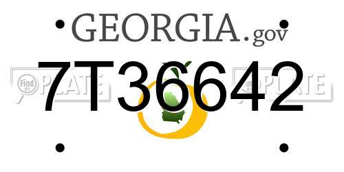 7T36642 Georgia License Plate