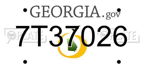 7T37026 Georgia License Plate