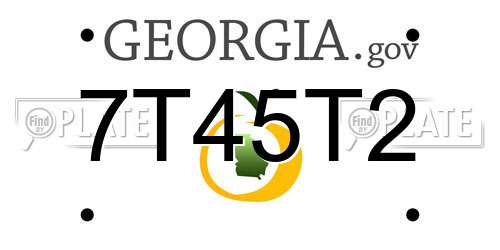 7T45T2 Georgia License Plate