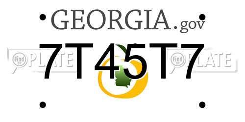 7T45T7 Georgia License Plate