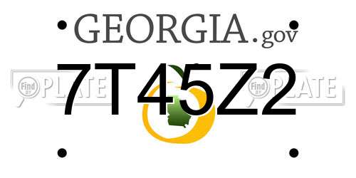 7T45Z2 Georgia License Plate