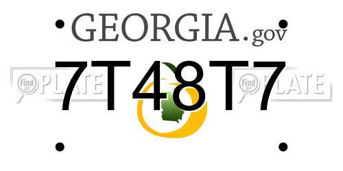 7T48T7 Georgia License Plate