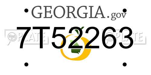 7T52263 Georgia License Plate