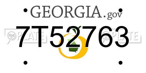 7T52763 Georgia License Plate