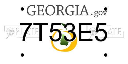 7T53E5 Georgia License Plate