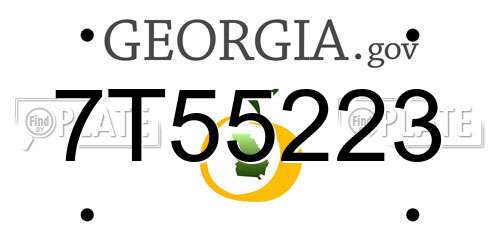7T55223 Georgia License Plate