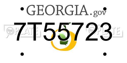 7T55723 Georgia License Plate