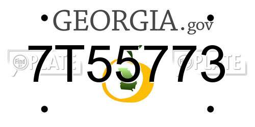 7T55773 Georgia License Plate
