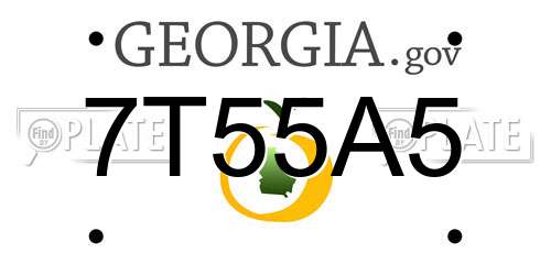 7T55A5 Georgia License Plate