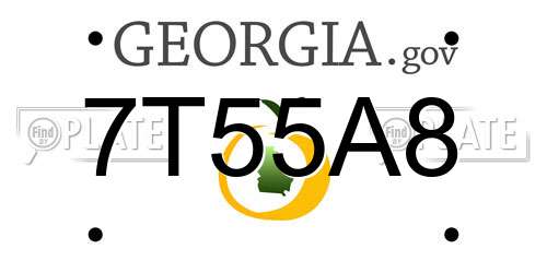 7T55A8 Georgia License Plate