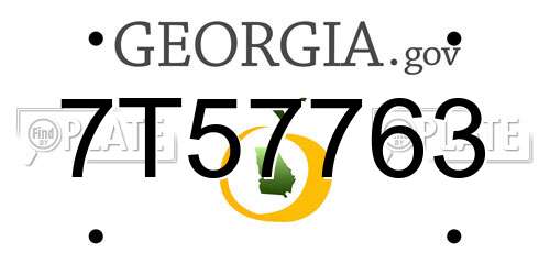 7T57763 Georgia License Plate