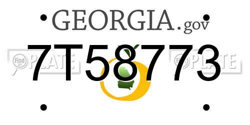 7T58773 Georgia License Plate