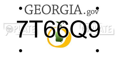 7T66Q9 Georgia License Plate