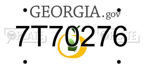 7T70276 Georgia License Plate