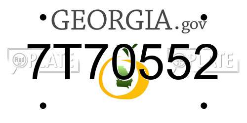 7T70552 Georgia License Plate