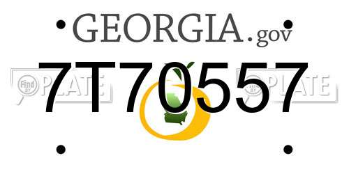 7T70557 Georgia License Plate