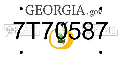 7T70587 Georgia License Plate