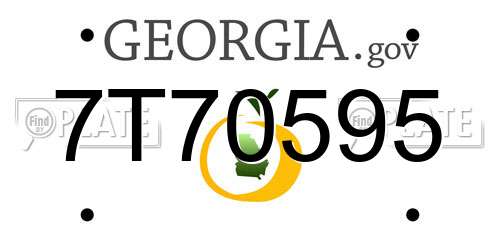 7T70595 Georgia License Plate