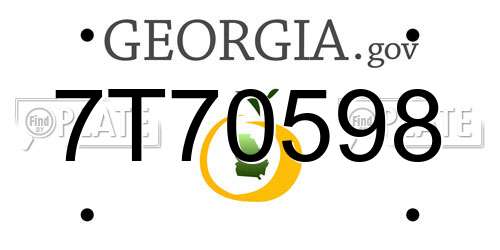 7T70598 Georgia License Plate