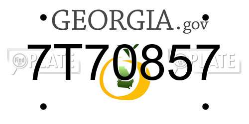 7T70857 Georgia License Plate
