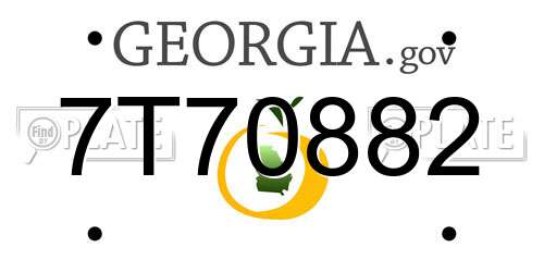 7T70882 Georgia License Plate