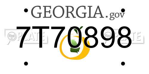 7T70898 Georgia License Plate