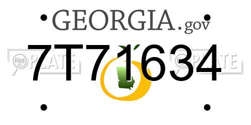7T71634 Georgia License Plate