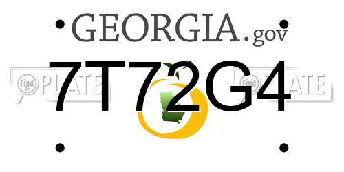 7T72G4 Georgia License Plate