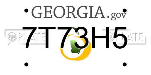7T73H5 Georgia License Plate