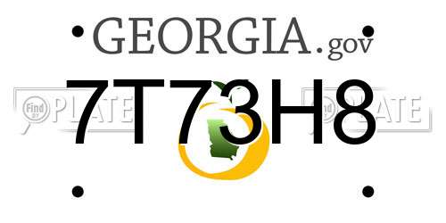 7T73H8 Georgia License Plate