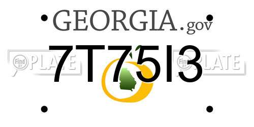7T75I3 Georgia License Plate