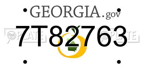 7T82763 Georgia License Plate