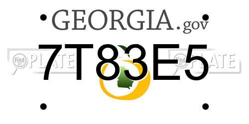 7T83E5 Georgia License Plate