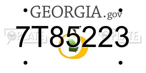 7T85223 Georgia License Plate