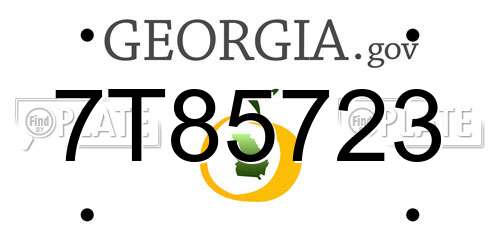7T85723 Georgia License Plate