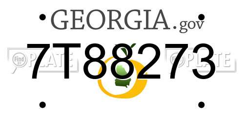 7T88273 Georgia License Plate