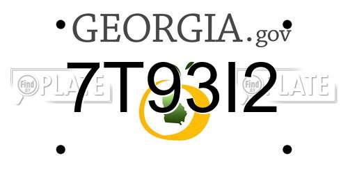 7T93I2 Georgia License Plate
