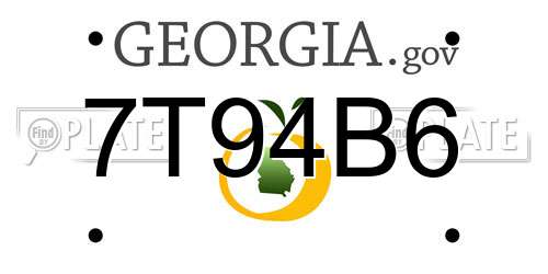 7T94B6 Georgia License Plate